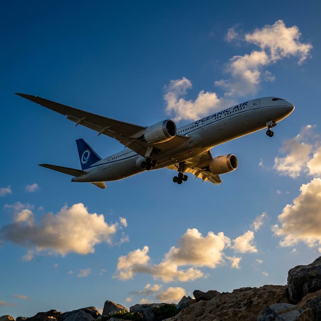 Commercial airplane representing air passenger rights